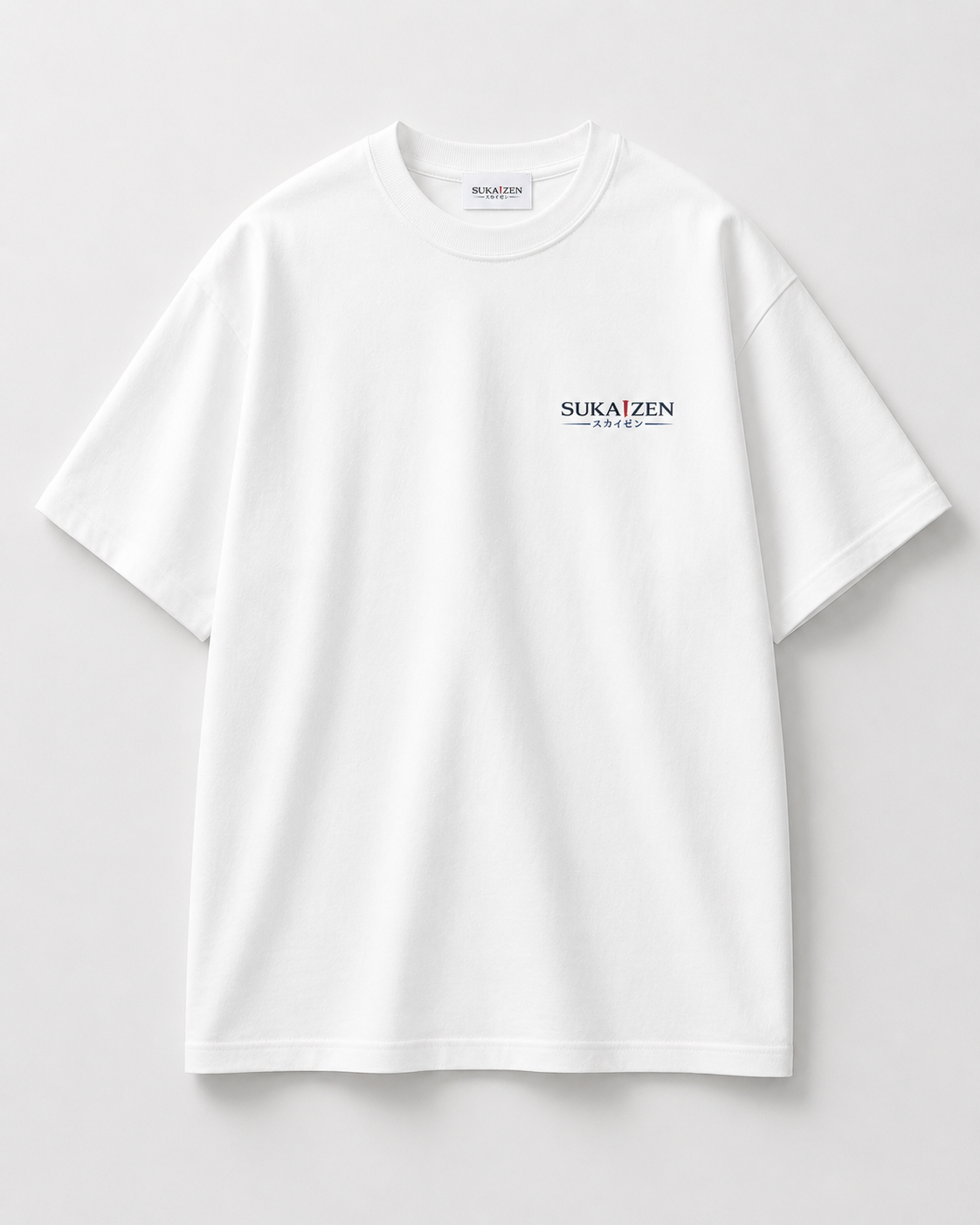 Sukaizen T-Shirt Unisex in white with small embroidered Sukaizen chest logo