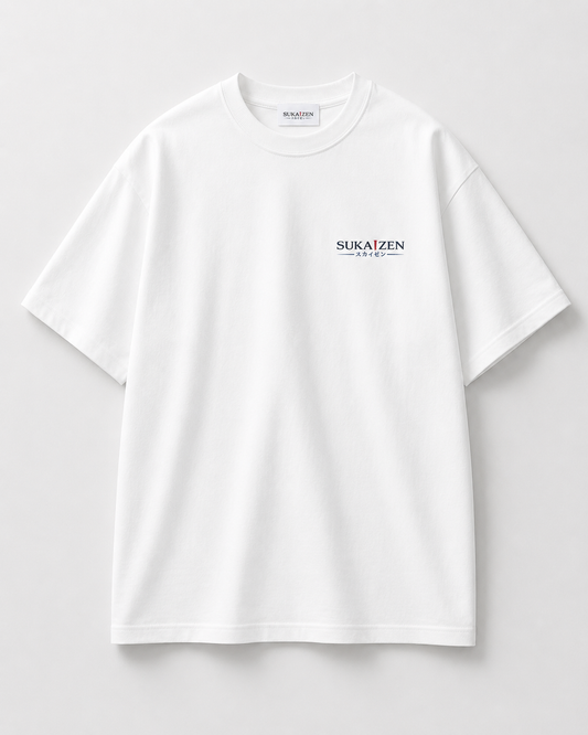 Sukaizen T-Shirt Unisex in white with small embroidered Sukaizen chest logo
