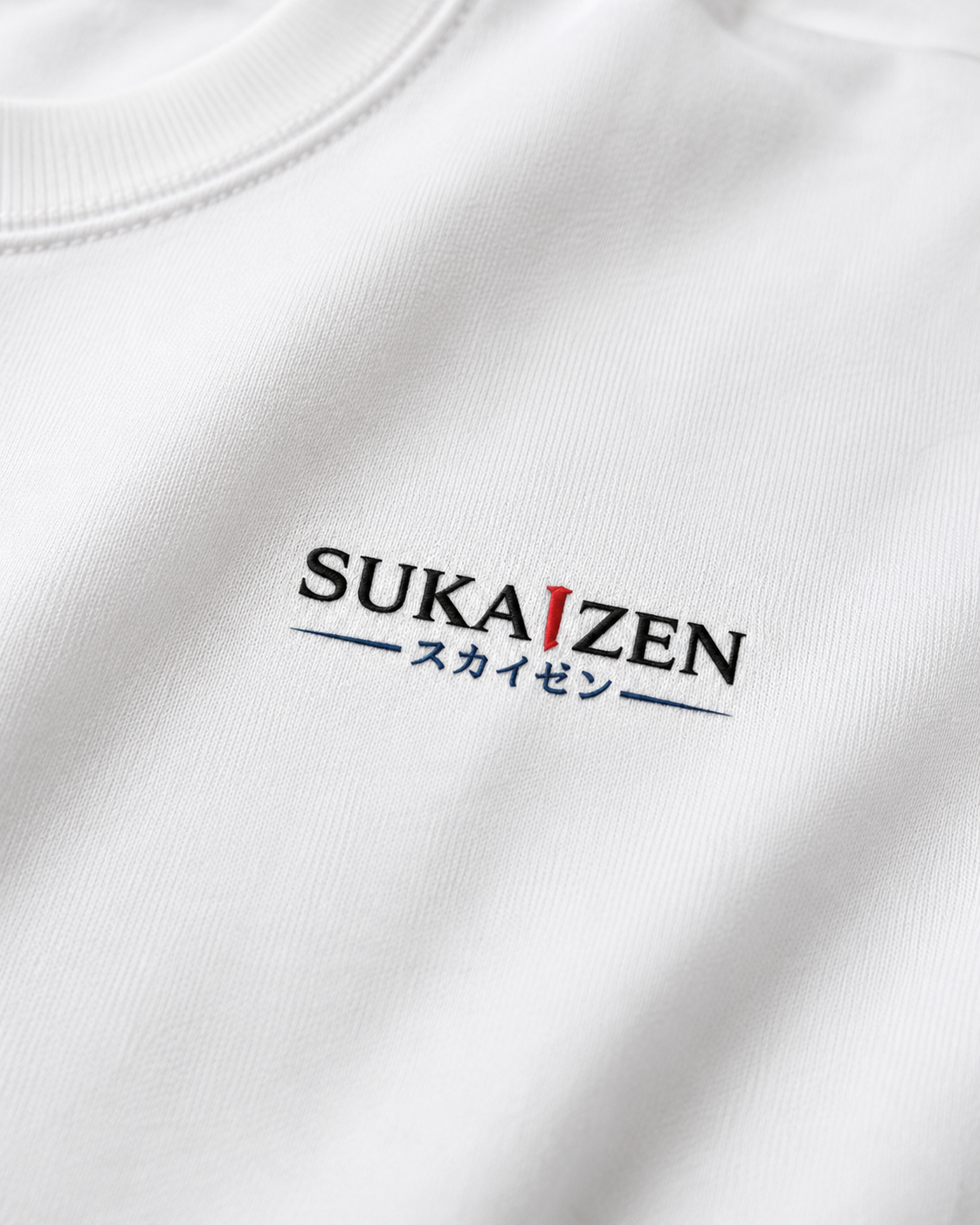 Sukaizen T-Shirt Unisex in white with small embroidered Sukaizen chest logo