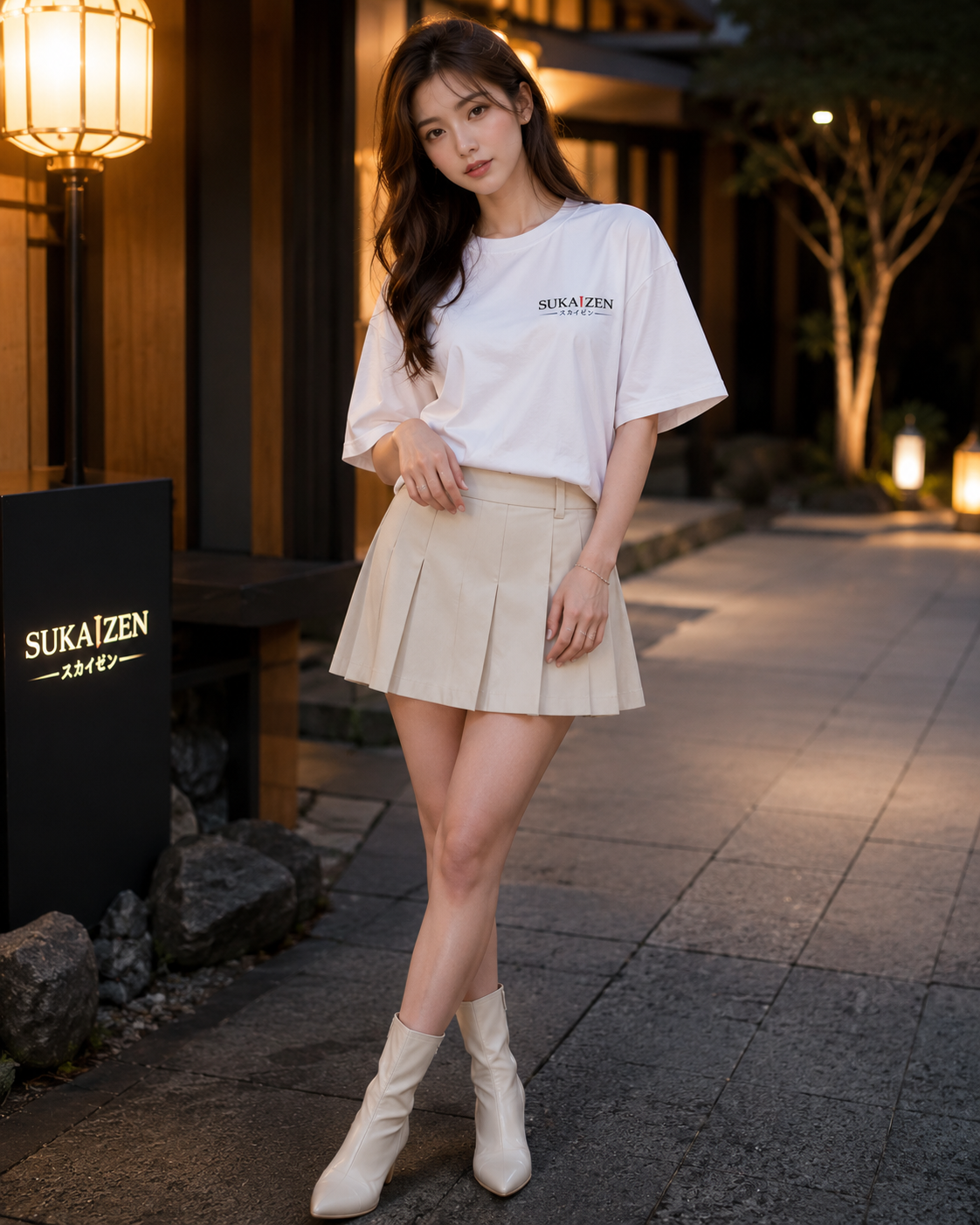 Sukaizen T-Shirt Unisex in white with small embroidered Sukaizen chest logo