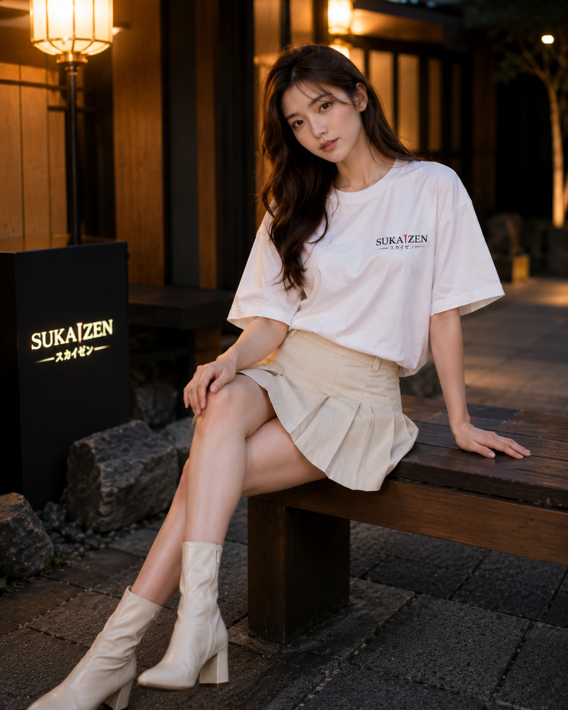 Sukaizen T-Shirt Unisex in white with small embroidered Sukaizen chest logo