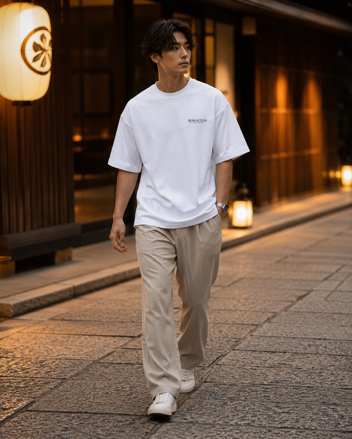 Sukaizen T-Shirt Unisex in white with small embroidered Sukaizen chest logo