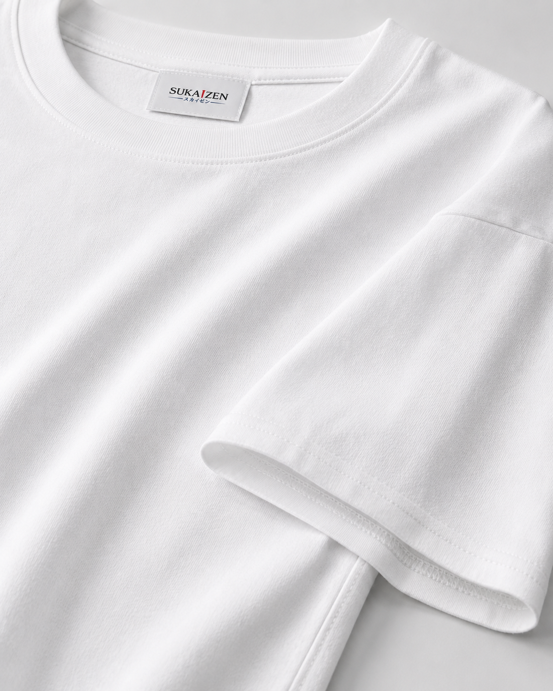 Phoenix Maple Cloud T-Shirt by Sukaizen in white with gold orange phoenix maple leaf and cloud embroidery