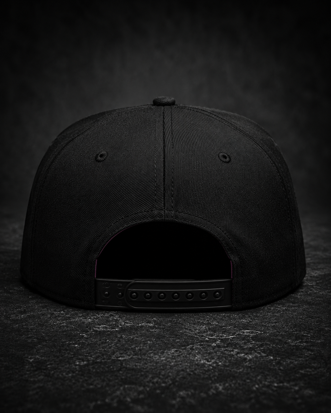 Shadow Anime Eyes Embroidered Cap in black with pink and white anime eye embroidery and flat brim