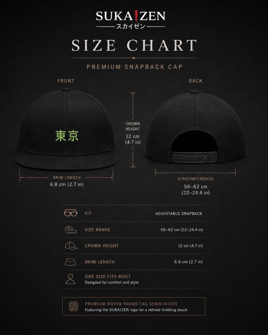 Tokyo Neon Kanji Embroidered Cap in black with neon green Japanese kanji embroidery and flat brim