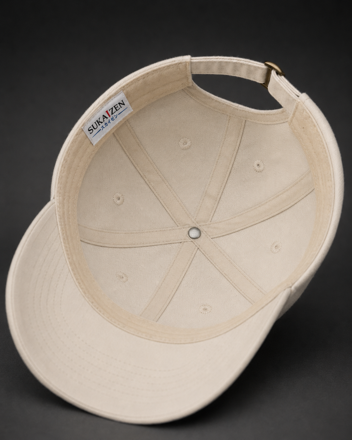 Sakura Phoenix Embroidered Cap in cream with red black phoenix sakura blossom and cloud embroidery